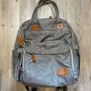BobbleRoo Original Multi-Pouch Diaper Backpack, Grey